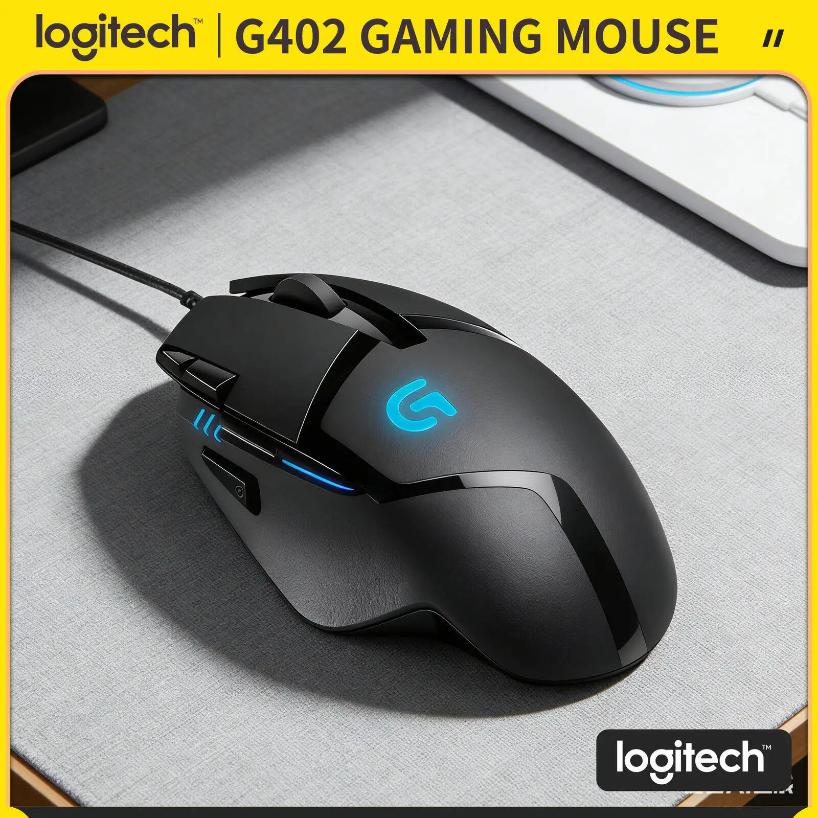 

Игровая мышь Logitech G402 с технологией Fusion Engine, 8 кнопками, 32-битным процессором ARM, 500+ настроек IPS 4 DPI, противоскользящая.