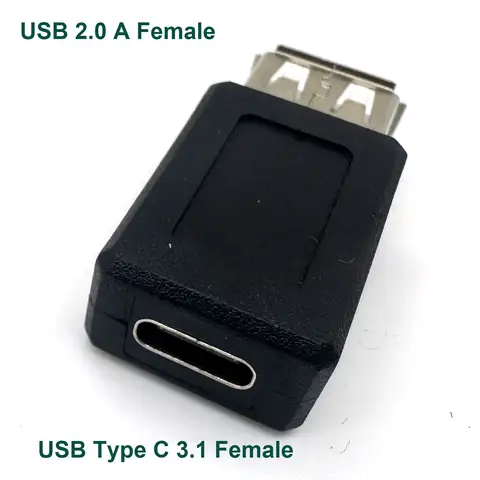 1pc usb 3.1 tipo c fêmea para usb 2.0 a fêmea jack carregador de energia dados adaptador de carregamento conversor conector computador portátil