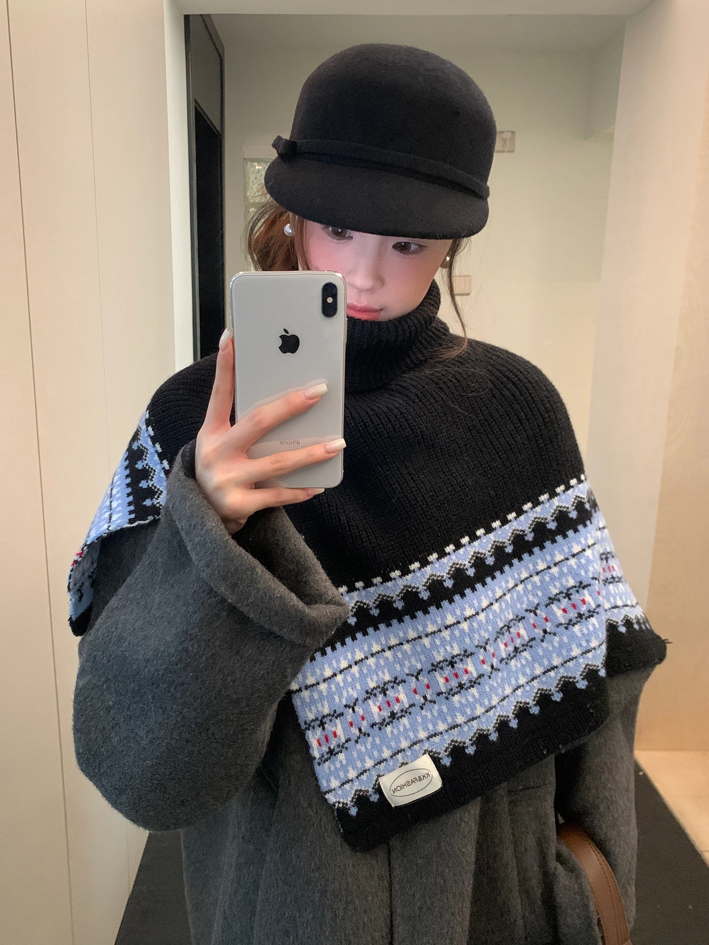 fair-lsle-preto-gola-alta-intarsia-xale-para-mulher-inverno-high-end-sensorial-a-prova-de-vento-e-quente-outerwear-malha