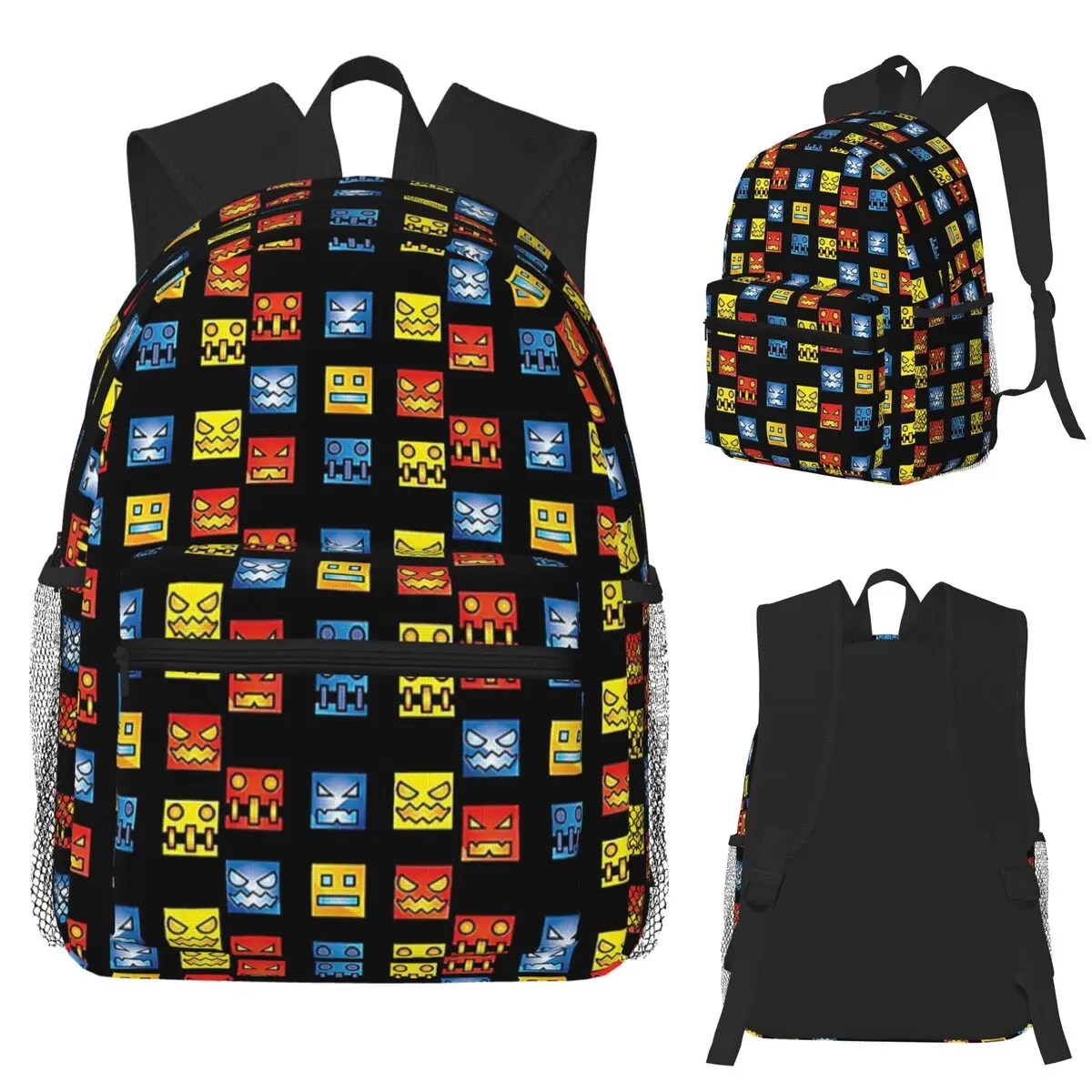 

Студенческий рюкзак с геометрической формой видеоигры, школьная сумка, походный дорожный рюкзак для мужчин и женщин, сумка для книг, сумки на плечо