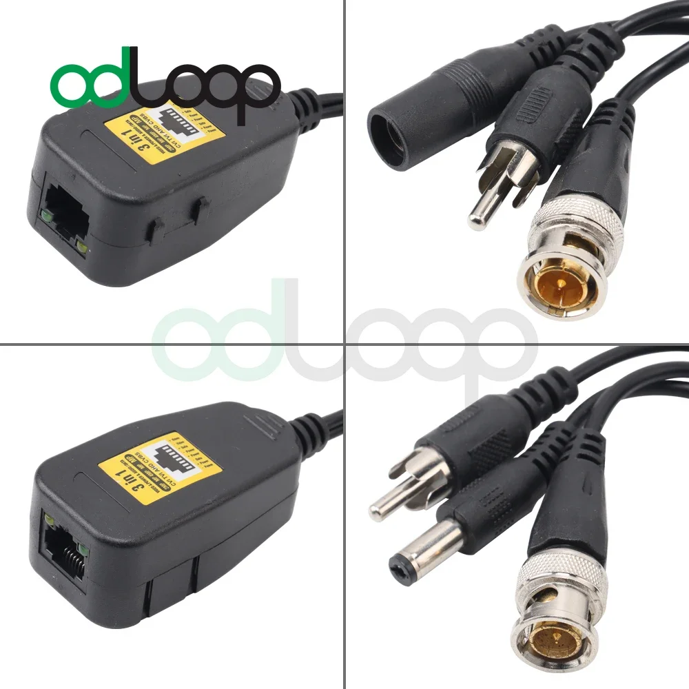 Transmisor de vídeo pasivo HD CVI/TVI/AHD Balun con conector de alimentación RJ45, transmisor de Audio 4MP 5MP 8MP