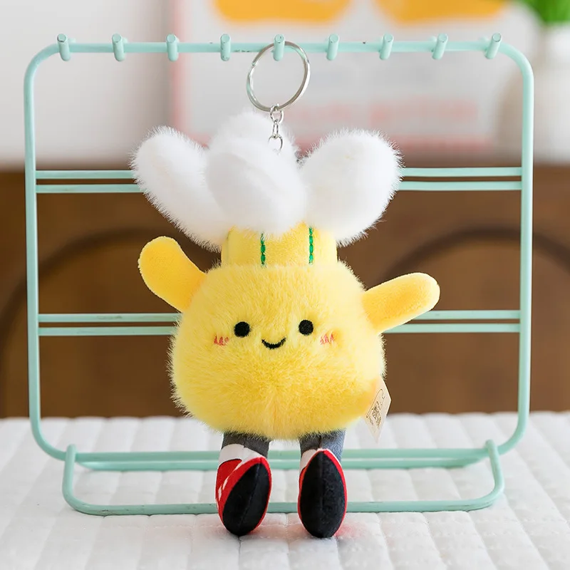 Cartoon Basketball Keychain Pendants Plush Toys Football Badminton Dolls Jewelry Realistic Tennis Balls Billiards Sports Dolls