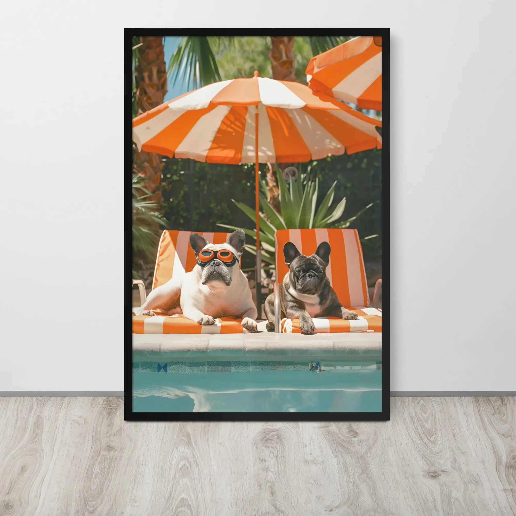 3Pcs Funny Dog Wall Art,Whimsical Coastal Beach House Dog Photography Canvas Prints,Pet Photo Wall Arts,Summer Beach Home Decor - view 5