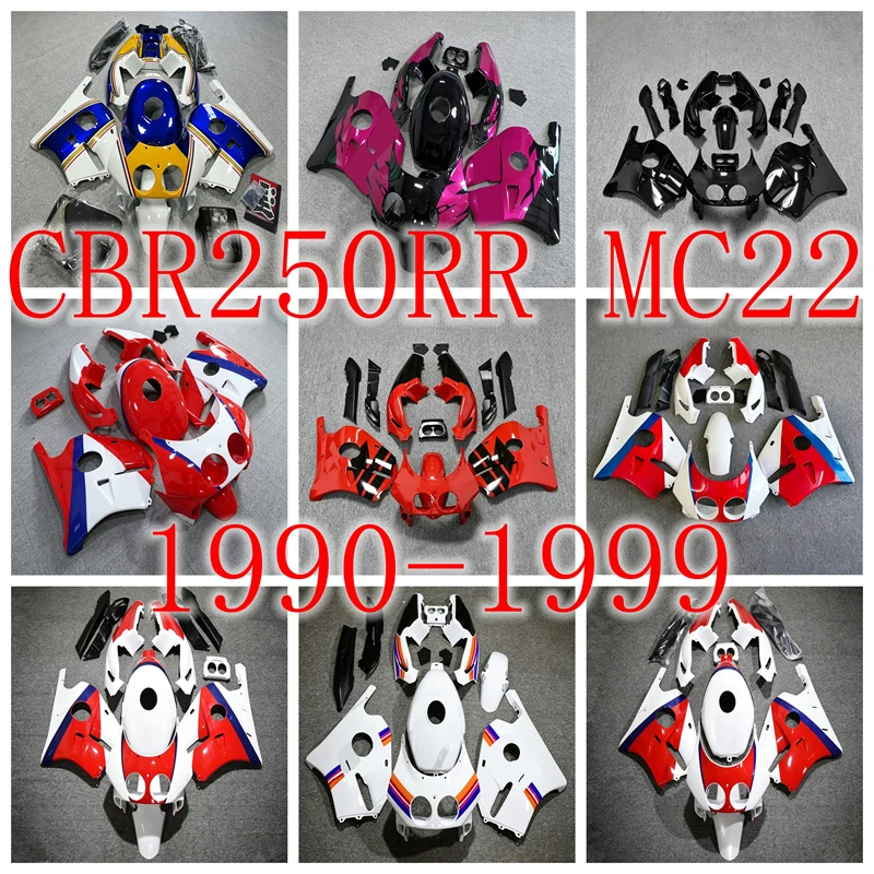 Komplettes Set aus ABS-Schutzblechen für das gesamte Fahrzeug, passend für das Motorradmodell HONDA CBR250RR MC22, Baujahr 1990–1999 – Grau-Schwarz.