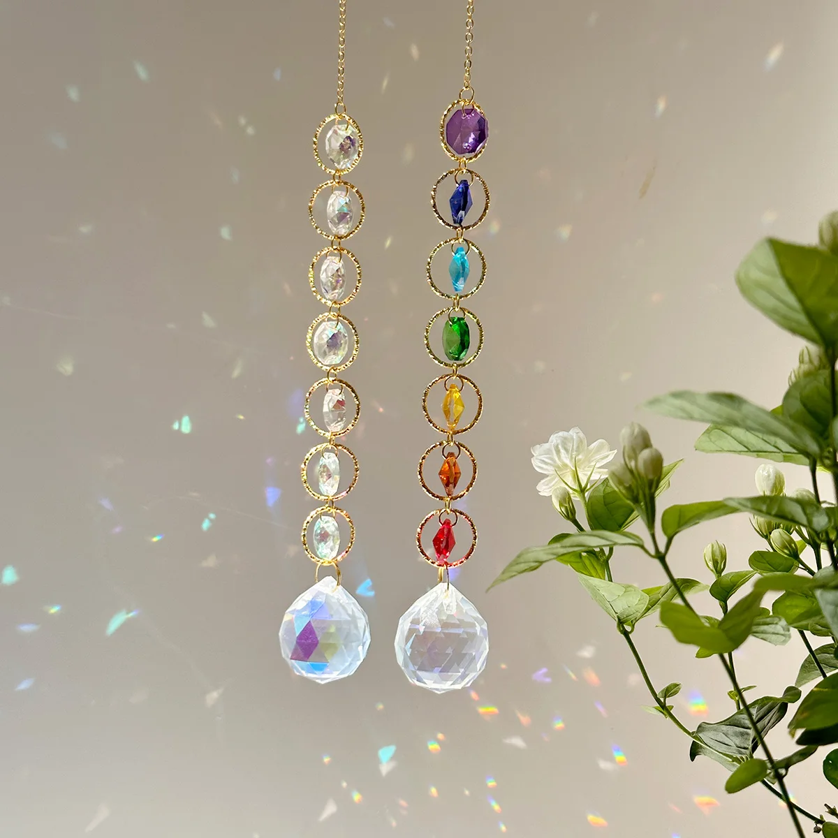 Crystal Suncatcher Mobile Meditation Home Decor Rainbow Maker Prism Suncatcher (Rainbow and Whimsy)