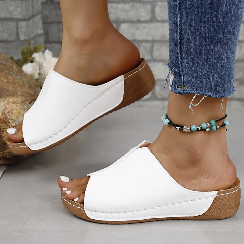 Women Sandals Shoes Summer Soft Women Shoe Slip On Sandals Ladies Wedge Women's Shoes Beach Women Slippers Female Footwear