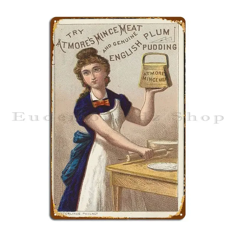 

Try Atmore S Mince Meat And Genuine English Plum Pudding Металлическая вывеска Пещера Ретро Печата с принтом Настенная пещера Дизайн жестяной вывески Плакат