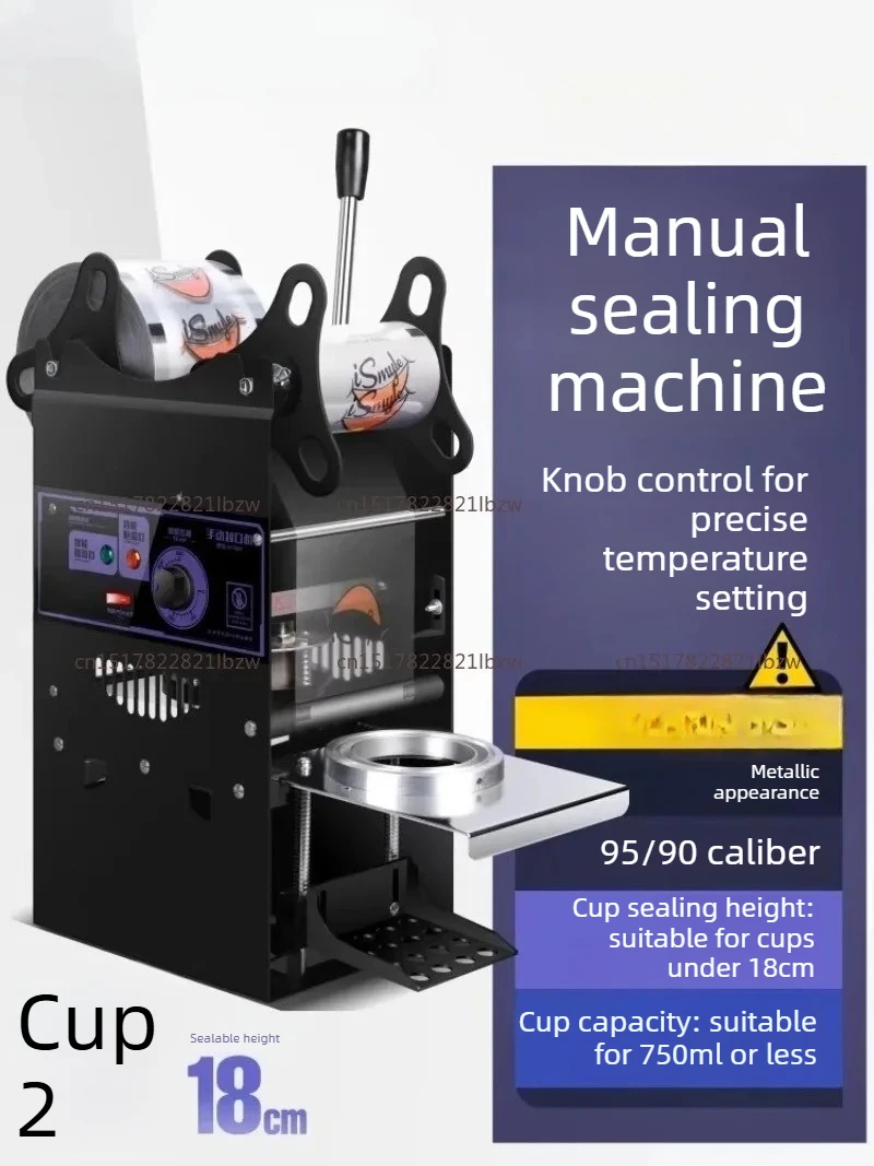 Semi-Automatic Cup Sealing Machine Auto Film for Milk Tea Soybean Drink High Cup Commercial Sealer