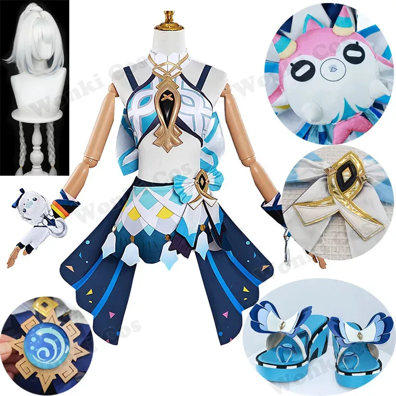 

Game Impact Cosplay Costume Natlan Mualani Cosplay Wig Hari Mualani Shoes for Women Role Play Comic Con Outfits Suits