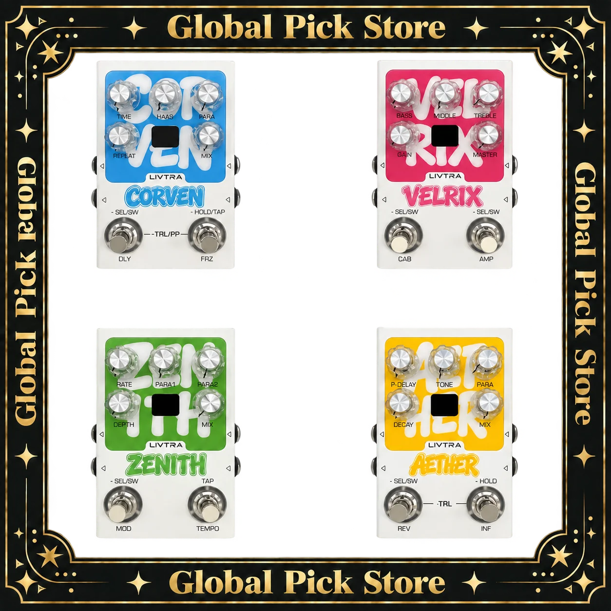 Livtra Aether Stereo Reverb Single Block Effect Pedal Professional Processor For Electric Guitar Practice Stage Accessory Gifts