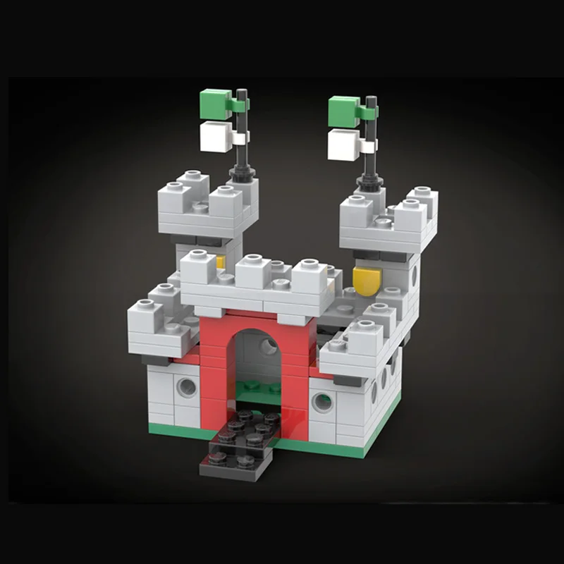 MOC-escena de calle arquitectónica Modular Retro creativa, Mini Castillo Medieval europeo, modelo de bloques de construcción, juguete para adultos, regalo de cumpleaños