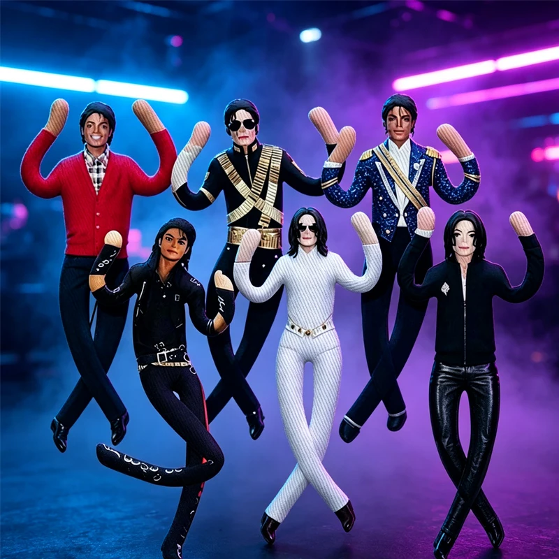 New Hot Style /;Michael Jackson/ Cosplay Prop Doll Plush Stuffed Figure Dolls Room Decoration Abstract Joint Mobility Props Gift