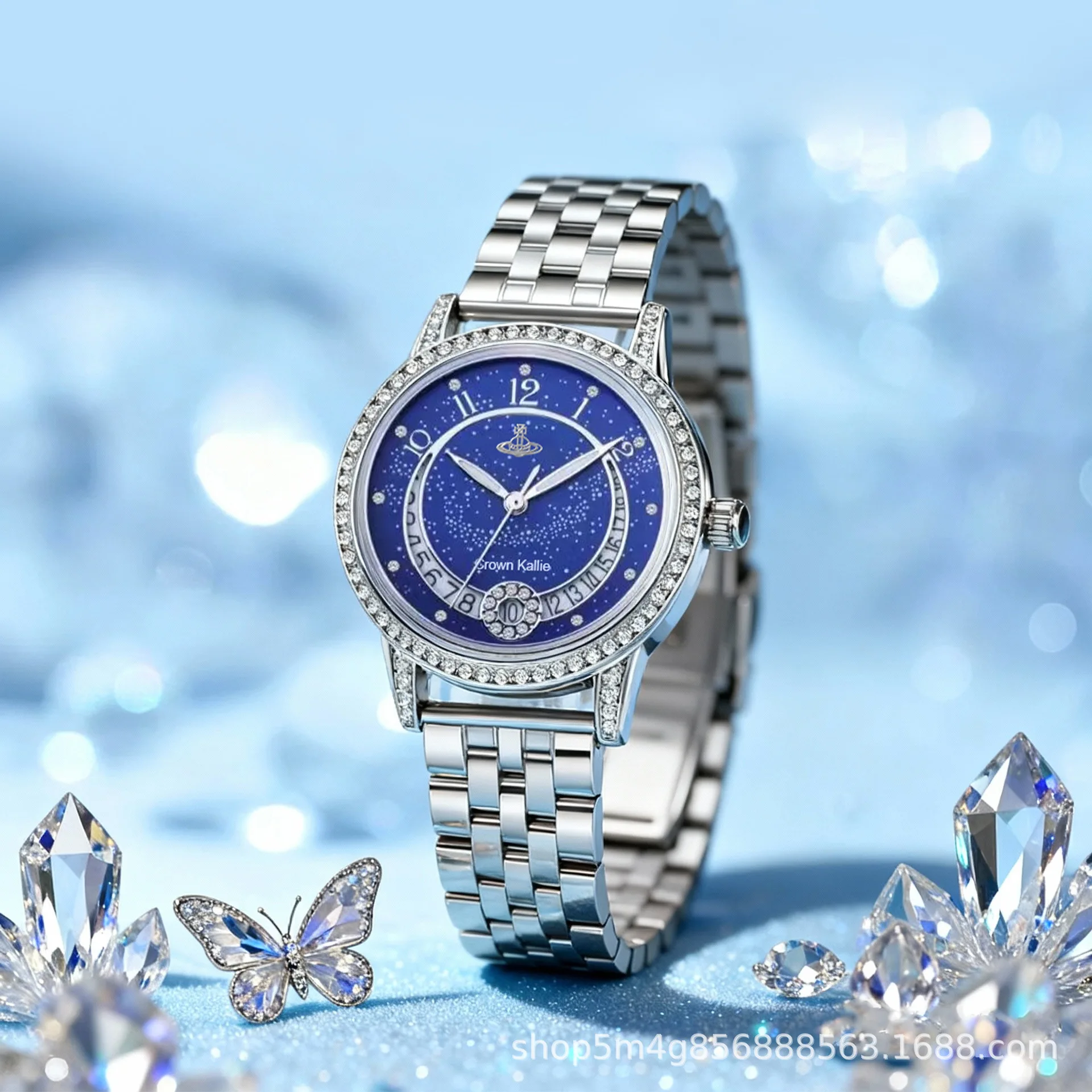 Crown Kallie Crescent Bay Starry Sky Series Crescent Starry Sky Blue Design Women's Watch ck8151