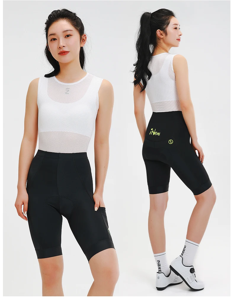 INBIKE Neue Sommer-Radlerhose für Damen, gepolsterte MTB-Fahrradhose mit Taschen, Radsport-Shorts für Frauen – Detail 11
