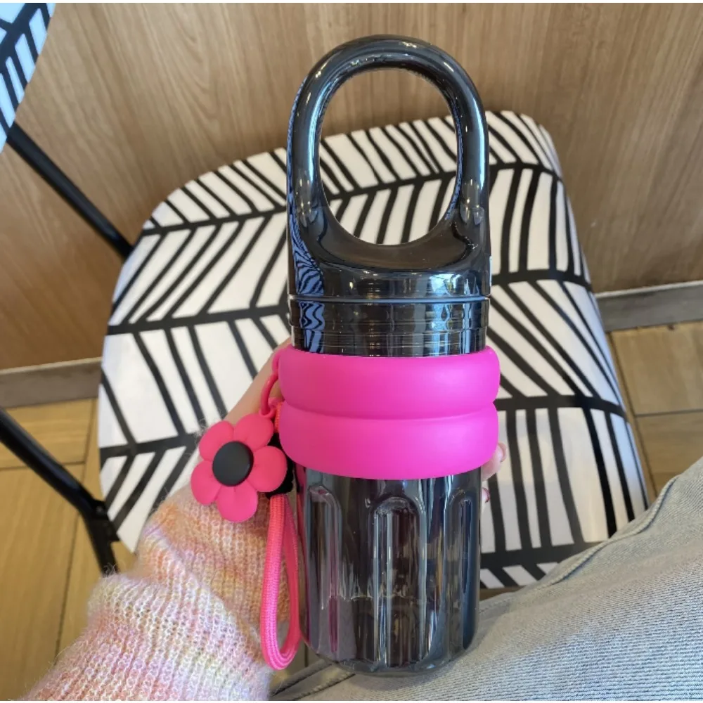 

Creative Portable Water Cup, Stylish Lady's Direct-Drinking Cup, Simple Floral Plastic Cup,Carry-Along Cup