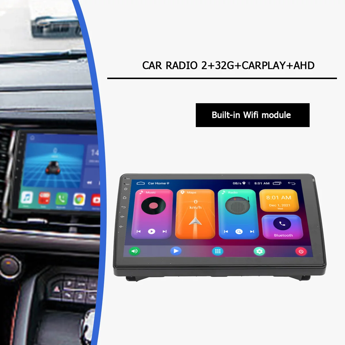 راديو سيارة Carplay 10.1 بوصة 2+32G+Carplay+AHD مناسب لـ Dodge Durango 11-2013 رابط إلى Android/IOS #3