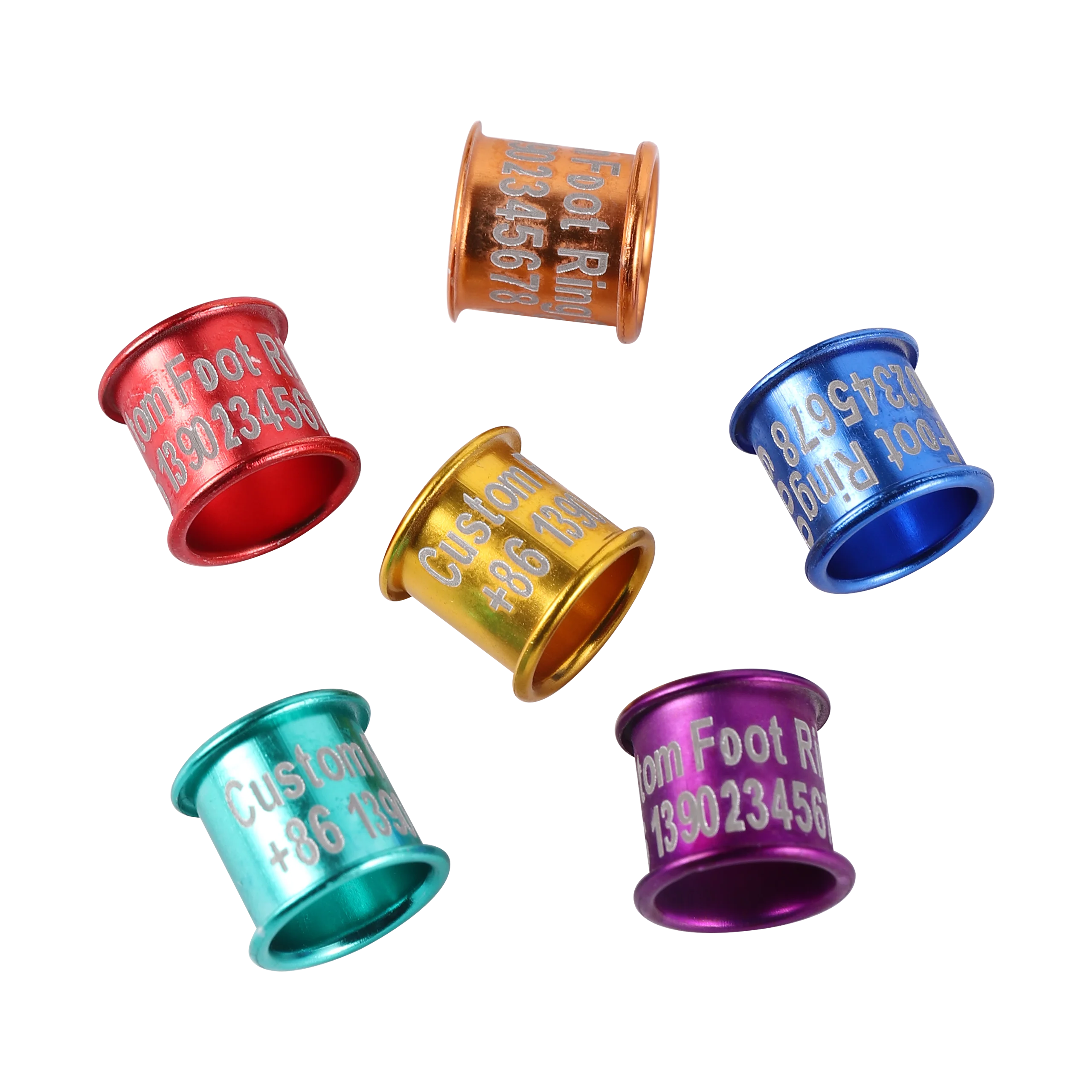 Fai da te di alta qualità personalizzato in alluminio uccello piede anello ID 8mm piccione pappagallo anello piede corsa piccione addestramento