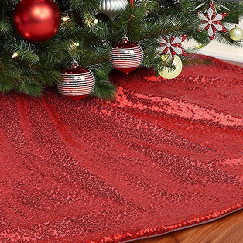 Юбка для новогодней елки, 36-дюймовая юбка с блестками для елки, коврик для рождественской елки