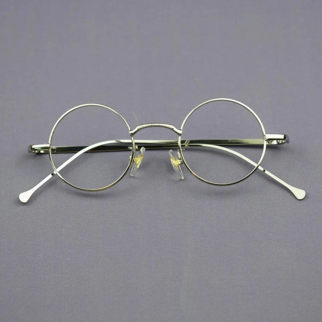 Vintage 40mm Small Round Metal Full Rim Reading Glasses +25 +50 +75 +100 +125 +150 +175 +200 +225 +250 +275 +300 +325 +350 +6