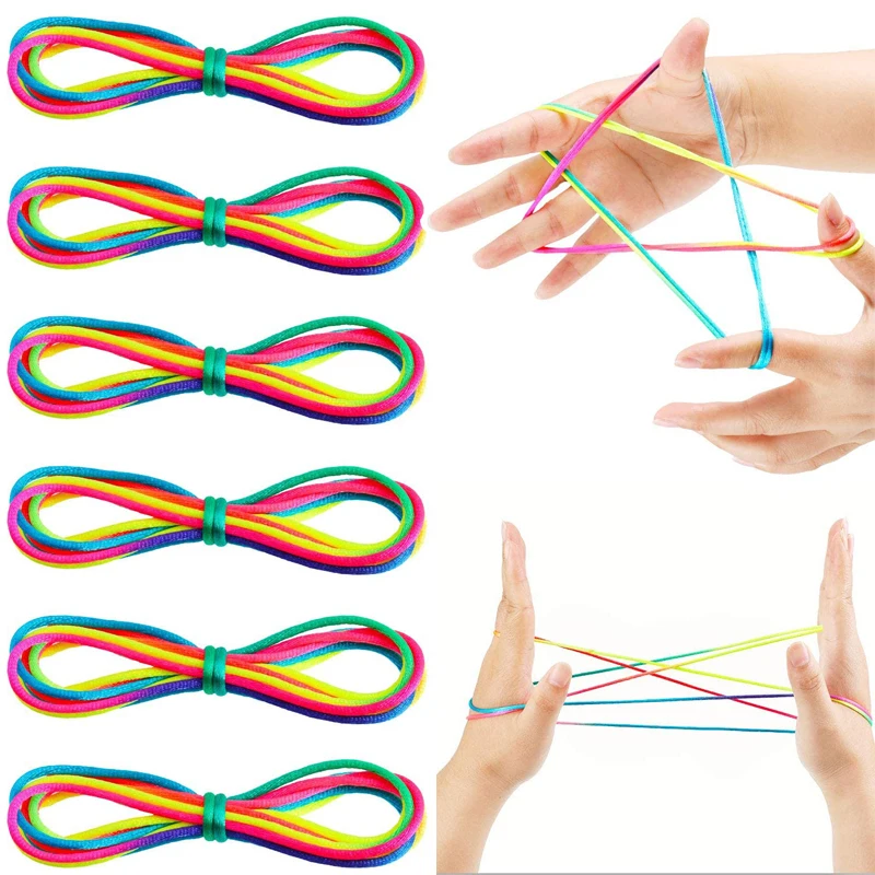 

5/30Pcs Rainbow Color Cradle String Finger Games Classic Rope Thread Toy Ropes Hand String Puzzle Game Create Toy Supplies