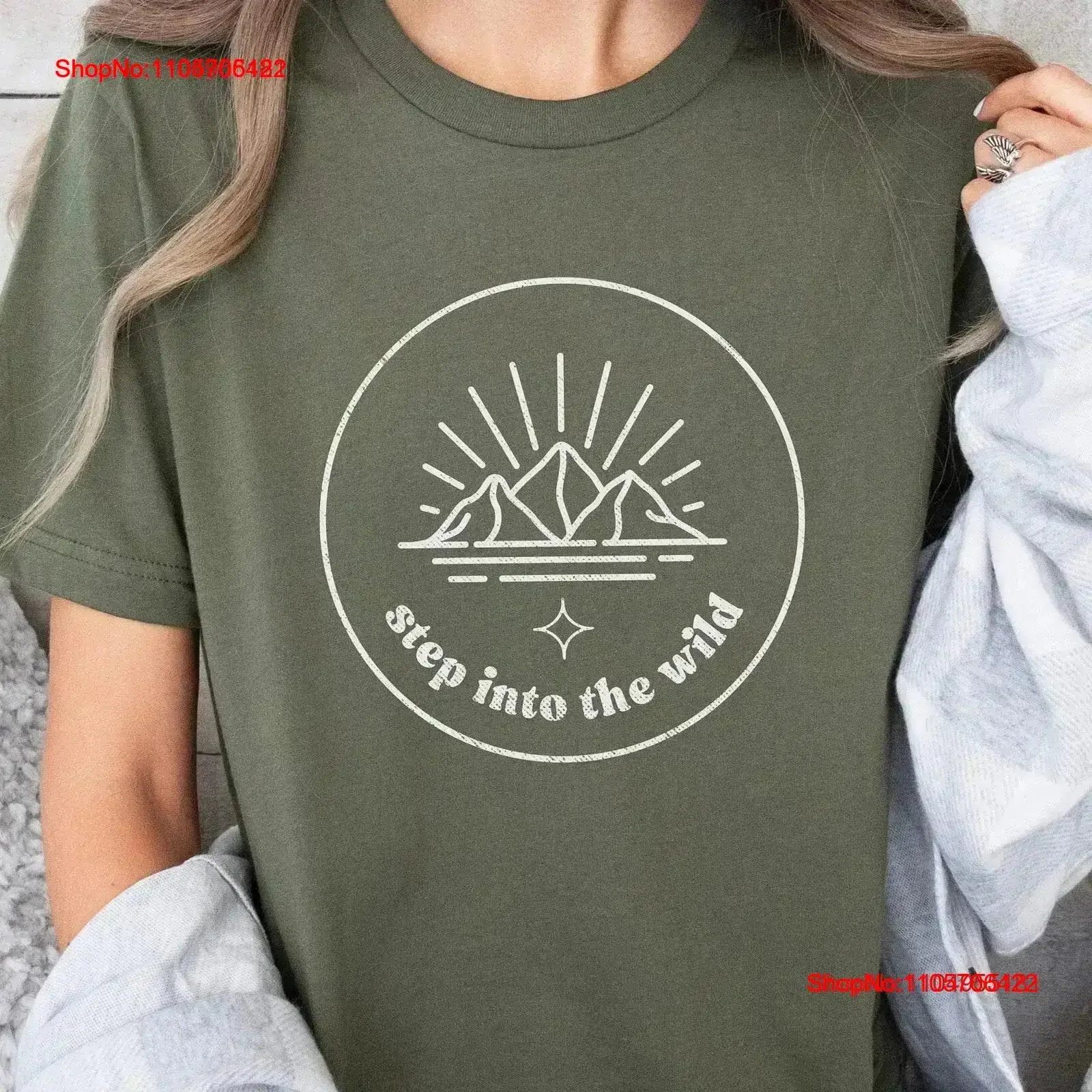 Step into the Wild Hiking T Shirt Mountain Camping Hiker for Nature Lovers WanderlusT vintage Washed Casual Soft Stylish