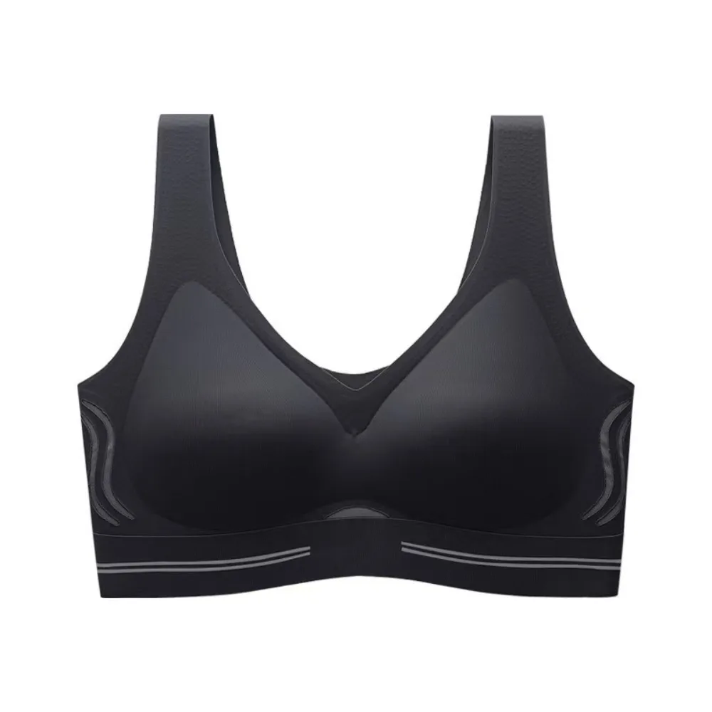 Sujetador de moda ajustado sin aros con escote en V profundo, ropa interior antiflacidez a prueba de golpes para mujer, lencería de Copa grande, sujetador sin costuras para niñas