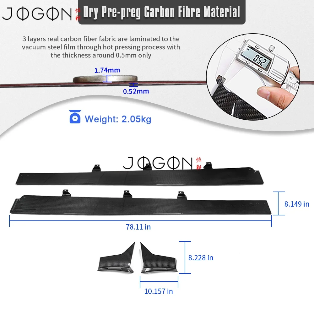 For Acura Integra Type S 2024 2025 Replacement Carbon Fiber Car Side Skirts Rocker Extension Cover Trim Exterior Car Accessories