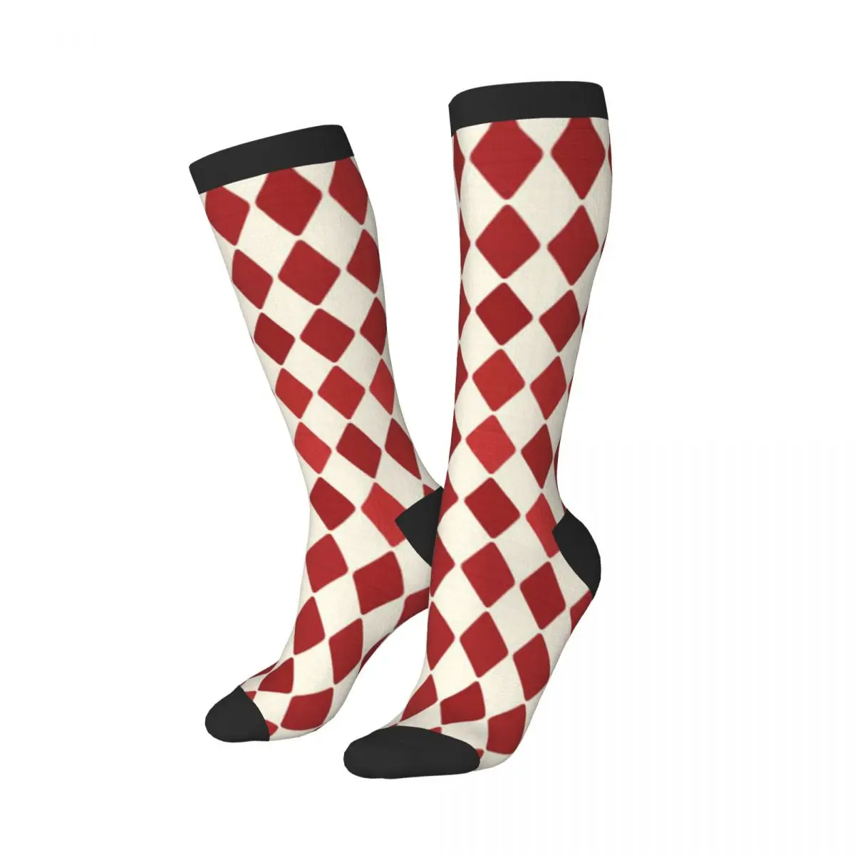 Stockings Funny Autumn Casual Warm Socks Vintage Harlequin Design Soft Winter Knee High Socks