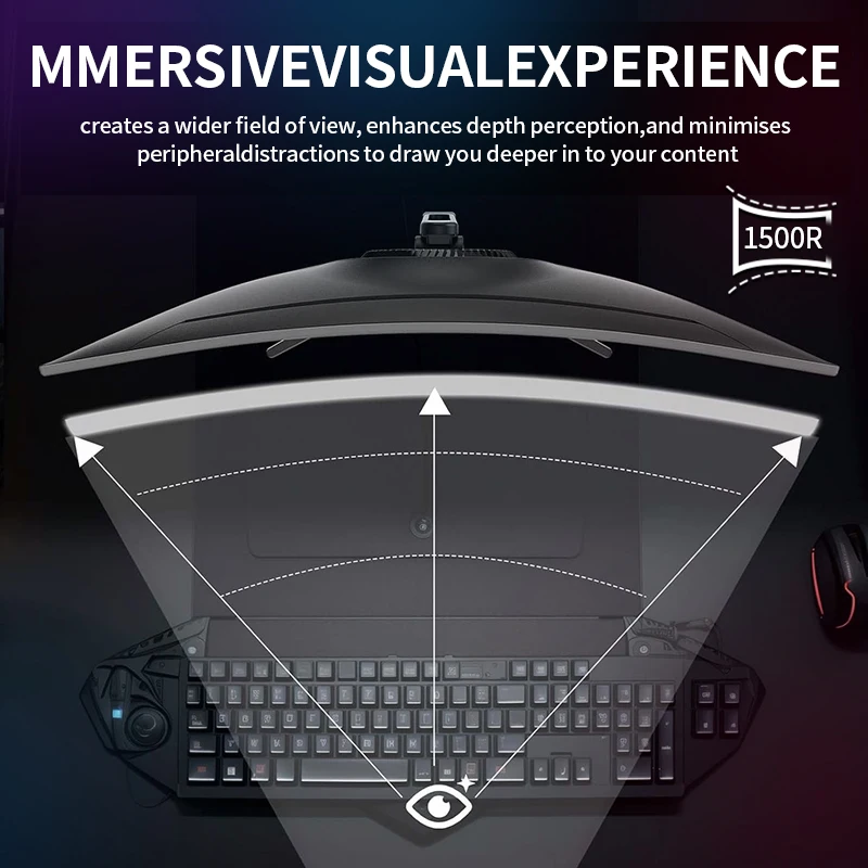 شاشة ألعاب منحنية للغاية مقاس 34 بوصة من Gawfolk، شاشة كمبيوتر 1500R 165 هرتز UWQHD 4K، شاشة كمبيوتر منحنية مع مزامنة FreeSync، تدعم W