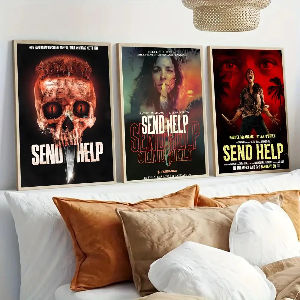 Movie S-Send Help Poster Modern Home Living Bedroom Bar Hallway Waterproof Wall Art Aesthetic Decor