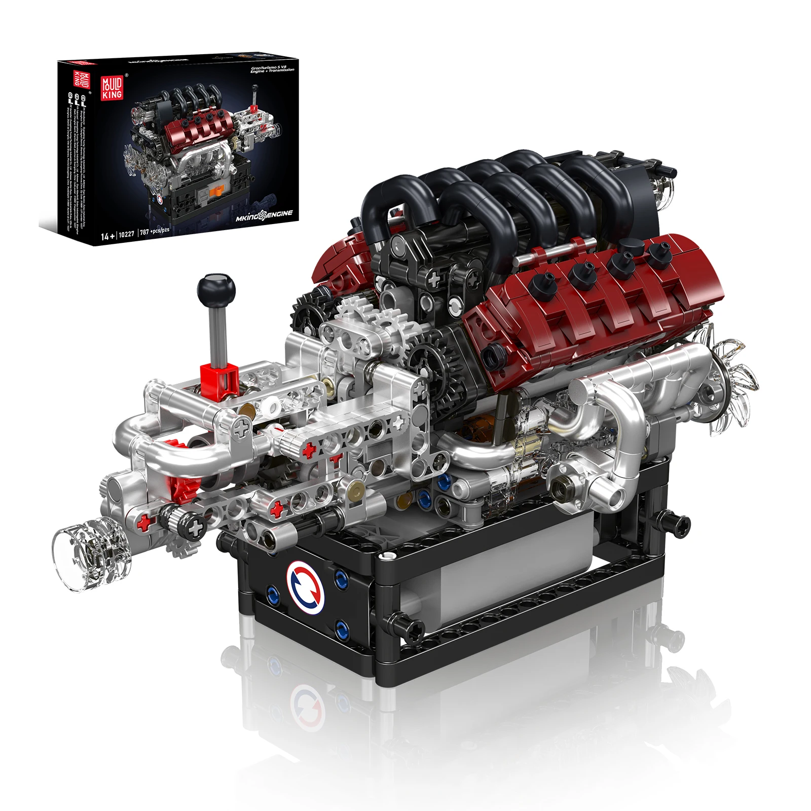 

Mould King 10227 787Pcs Mini Building Blocks V8 Engine & Gearbox Model DIY Mechanical Toy