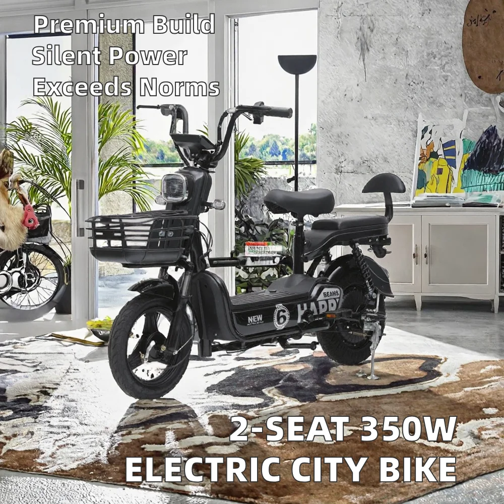 Wholesale 350W Rear Hub Motor Electric Bicycle Quality Portable Scooter 48V 3-Speed Steel 2-Seater Adult City Bike Lead Acid