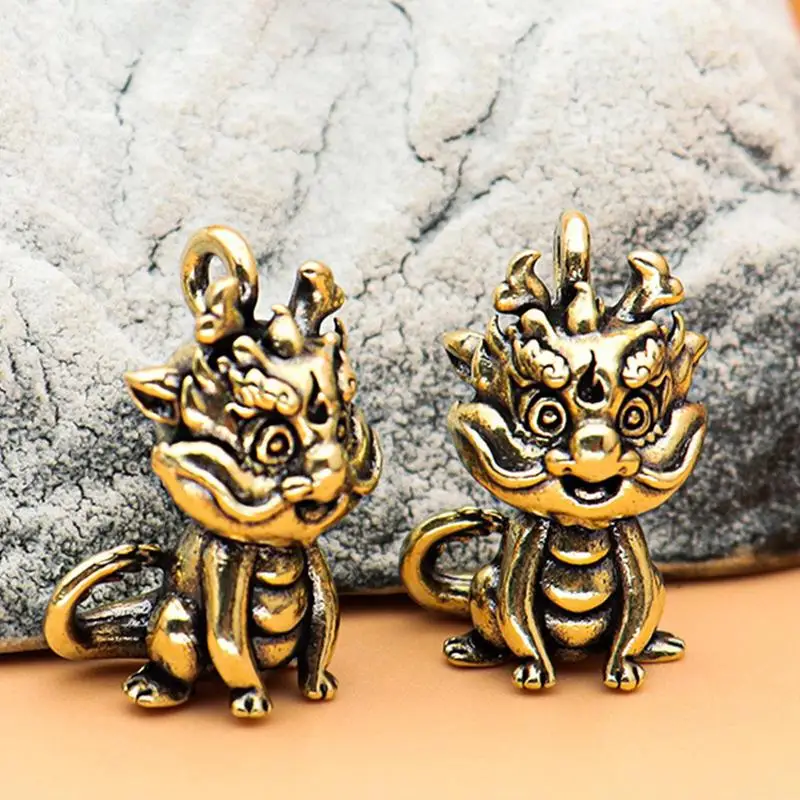 Cute Dragon Doll Keychain China New Year Decor Metal Bag Pendant Charm Hanging Accessories Dragon Year Luck Gift For Women Men