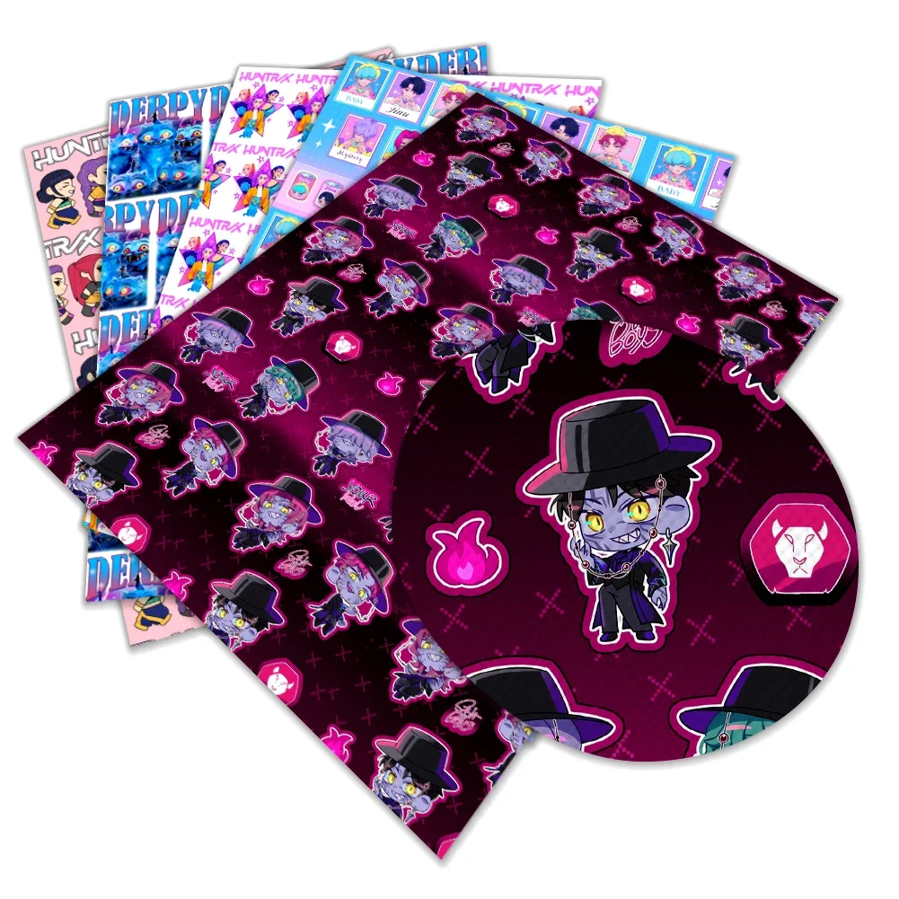 

30x22cm printed faux leather synthetic Singer Girl group D H W leather cross texture for hair bow mini bag