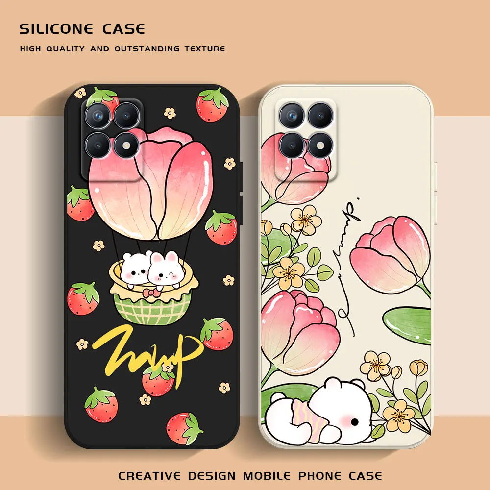 Case For Realme Narzo 50 Narzo 70 60 Pro N53 N55 60X 30A 20 Realme Note 50 50i Prime Phone Soft Silicone Cover Cartoon Floral