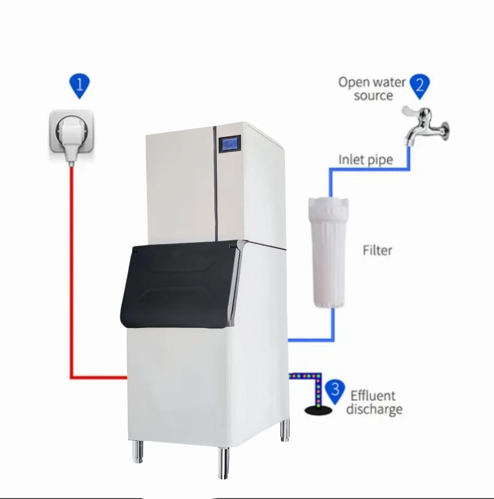 آلة صنع الثلج الصناعية التجارية 300 كجم / 24 ساعة صانع الثلج للأعمال المنزلية، آلة صنع مكعبات الثلج للبيع #4