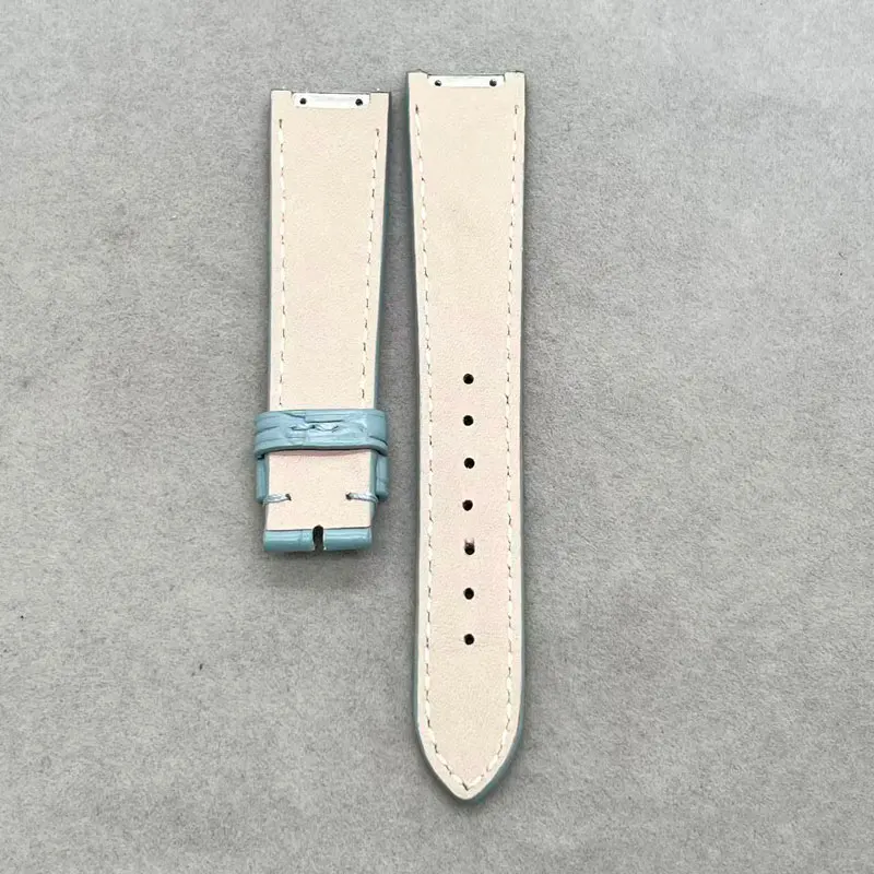 Luxury Custom Handmade Alligator Watchbands Applicable LVCEA 16mm 17mm Calibrator Interface Crocodile Skin Strap Calfskin Lining