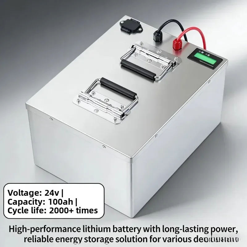 24V LiFePO4 Energy Storage Battery 100Ah-1000Ah Long Cycle Lifespan Lithium Pack With Intelligent BMS For 2KW Solar RV Outdoor O