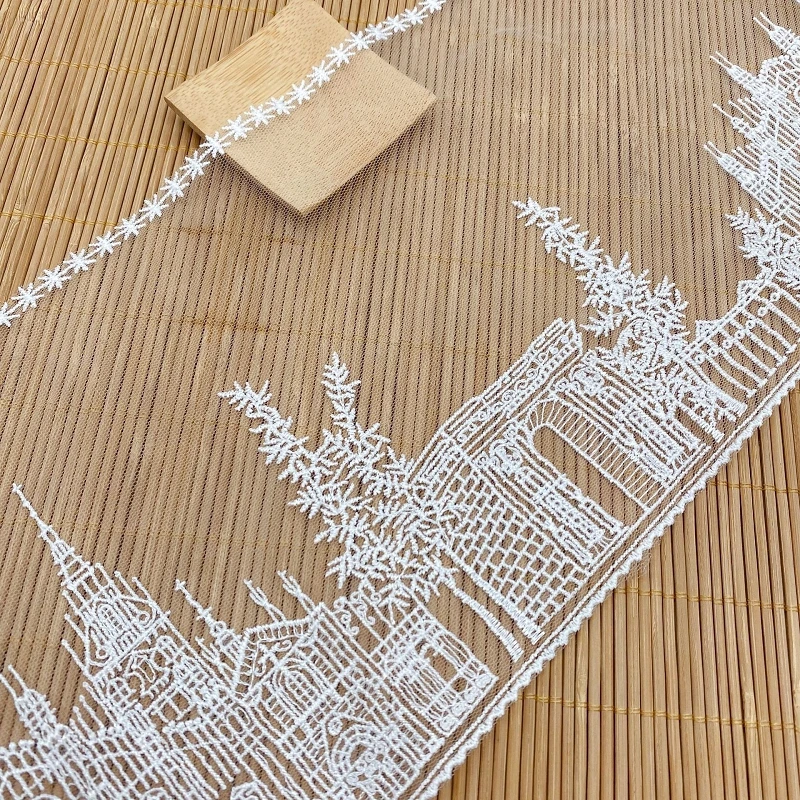 

1 лот/20 ярдов замок принцессы с вышивкой и кружевной отделкой, платья Cheongsam, одежда, швейные аксессуары, кружевная ткань