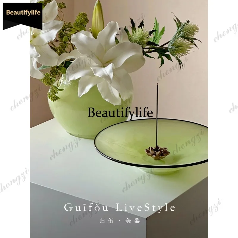 D80 flower arrangement glazed bottle jar fruit plate combination set soft package suitable for dining table ornament