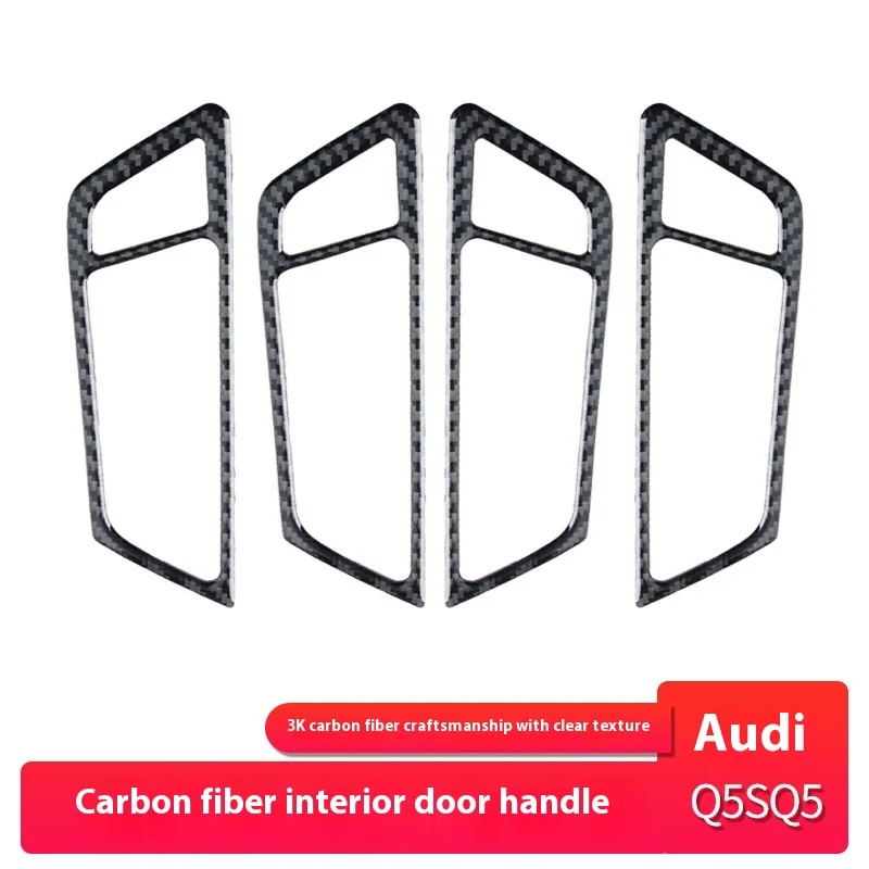 

For It Is Suitable for Audi Q5 Interior Modification True Carbon Fiber Door Handle Decoration Frame Auto Accessories