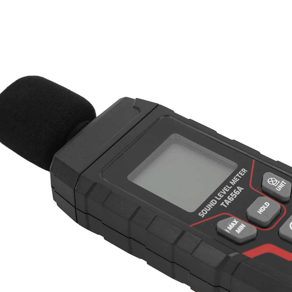 Black Decibel Meter Portable Detector 31.5Hz-8kHz Frequency Response White Backlit 4-digit Display 2 Samples sec Sampling