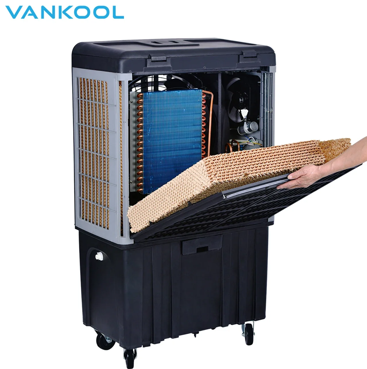 

two cooling systems commercial Industrial Larger Factory Portable Water Evaporative Air Cooler Air Conditioner For Workshop