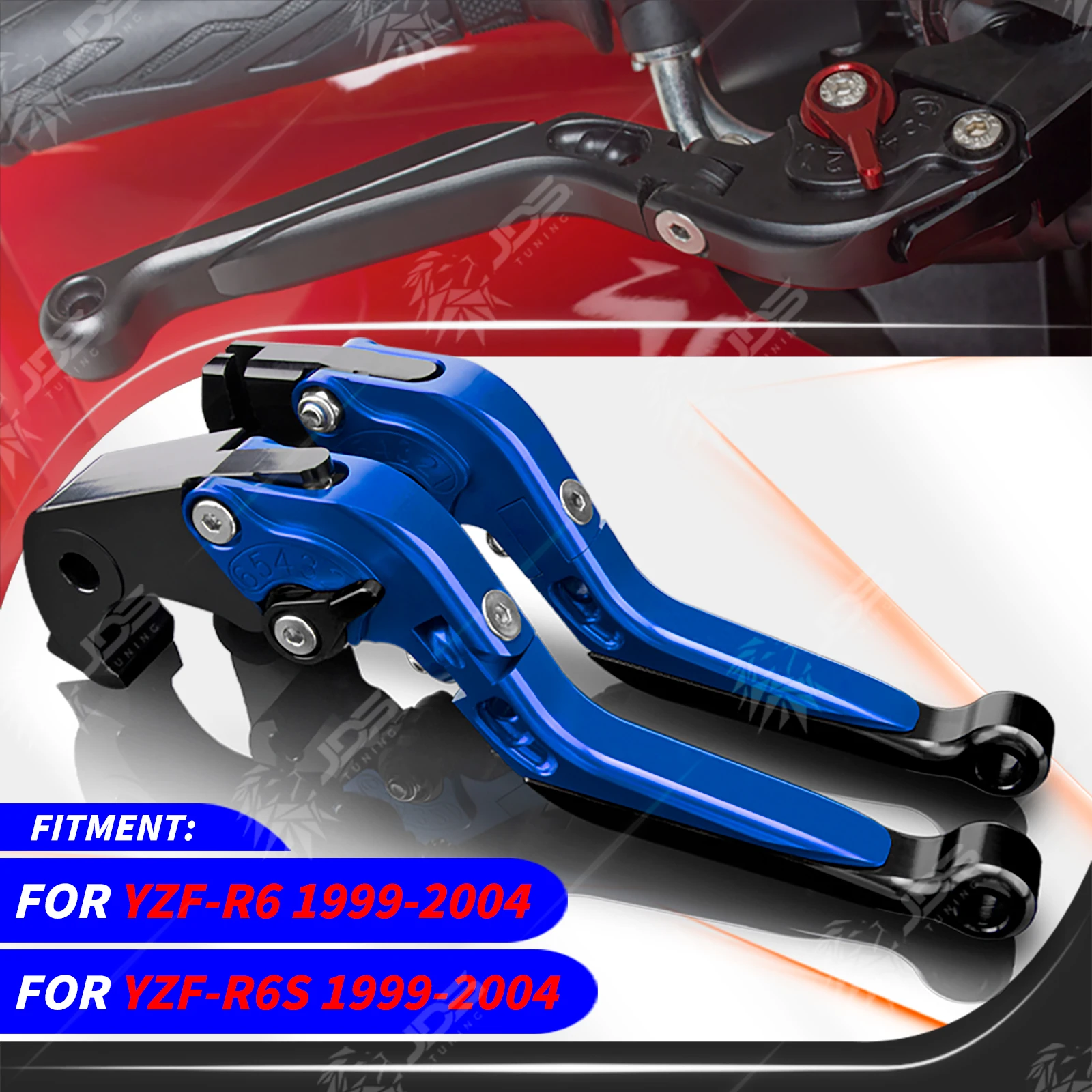JDSTUNING For Yamaha YZF-R6/YZF-R6S 1999-2004 Clutch Lever Brake Lever Set Adjustable Folding Handle Levers Accessories Parts