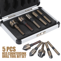 5Pcs/set HSS Countersink Drill Tool Bit for Steel Hard Metals 1/4\