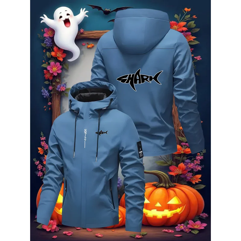 

Мужская модная толстовка с рисунком акулы, модная куртка в уличном стиле, подходящая для повседневных прогулок, удобная одежда для активного отдыха.