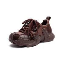2026 Autumn New Casual Outdoor Sports Lace Up Sneakers Lightweight Soft Sole Comfortable Genuine Leather Women's Shoes - Image 2