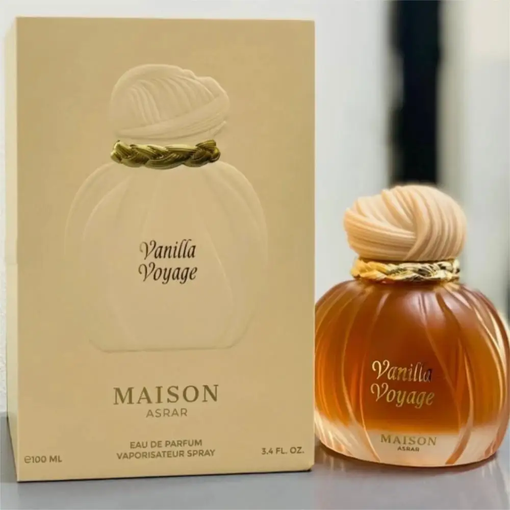 Maison Asrar Vanilla Voyage Eau De Toilette Original de Alta Gama, 100 ml, Notas Orientales de Vainilla, Caramelo y Miel, Perfume Neutro