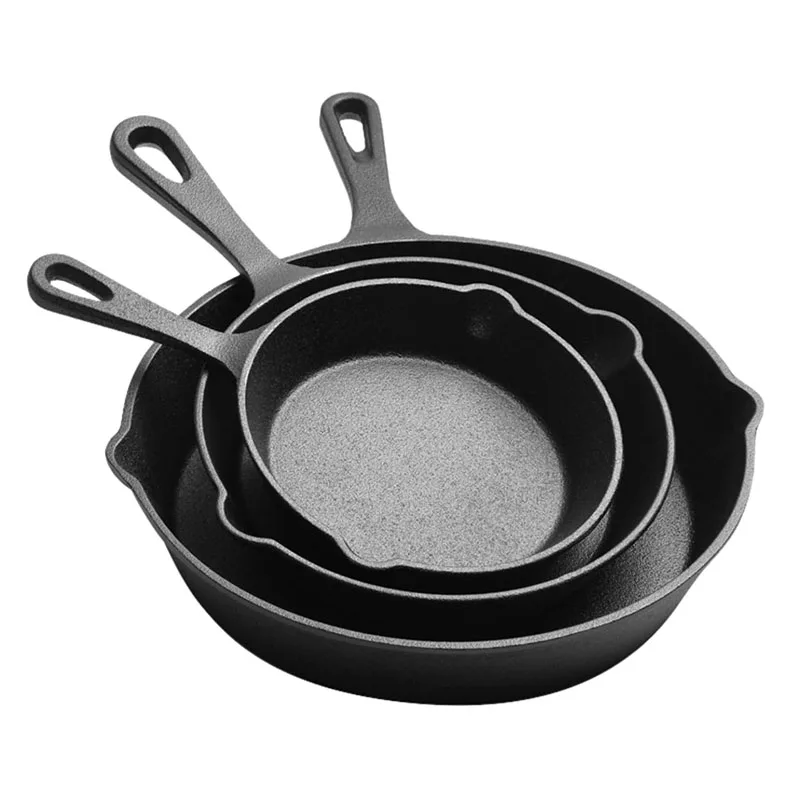 Cast Iron 14-20CM Skillet, Non-stick Egg/Pancake Frying Pan for Gas Induction Cooker - Cookware