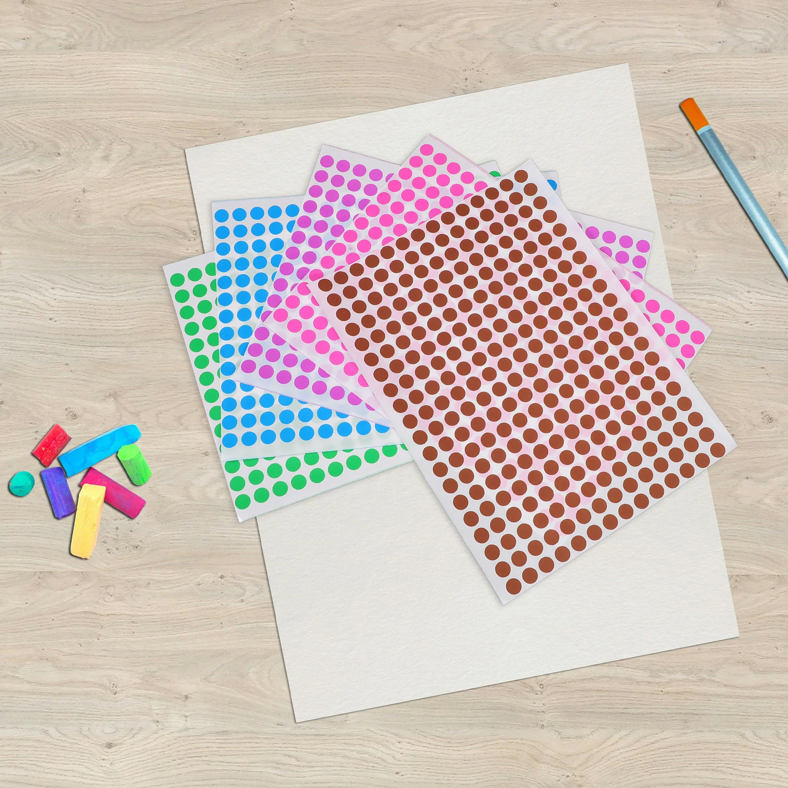 

10 Sheets Color Coded Tags Mini Dot Stickers Circle Soft Round Colored Coding Paper Adhesive Label